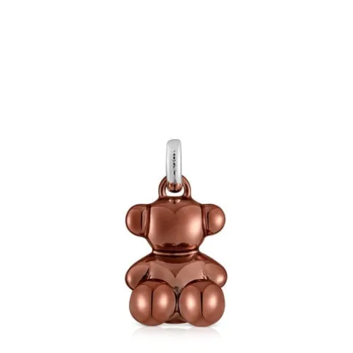 Pingente urso médio em aço na cor rosa acobreado Bold Bear