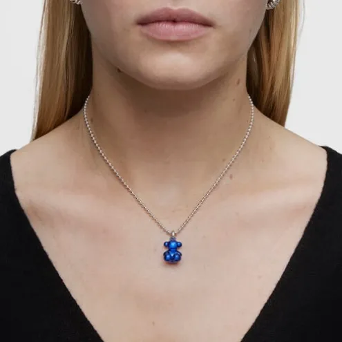Pingente urso médio em aço na cor azul-marinho Bold Bear