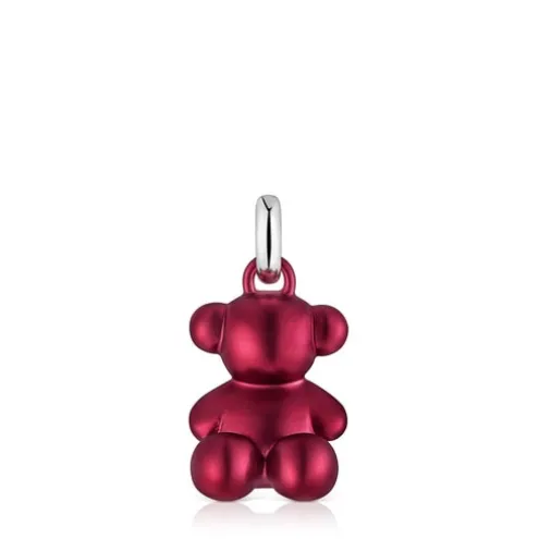 Pingente urso médio em aço em cor vermelho Bold Bear