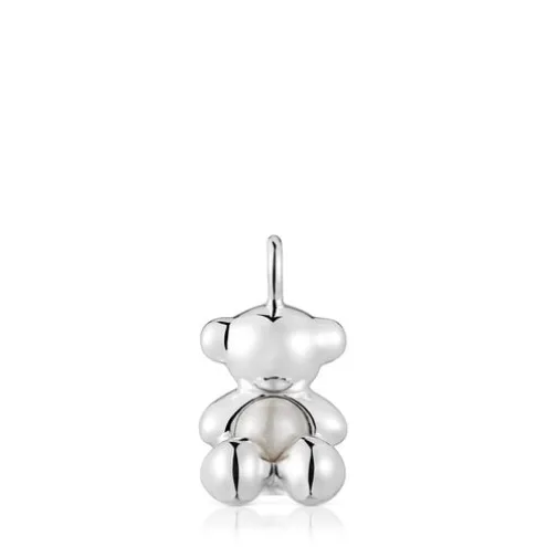 Pingente urso médio em prata e pérola cultivada Bold Bear