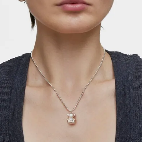 Pingente urso médio em prata e pérola cultivada Bold Bear