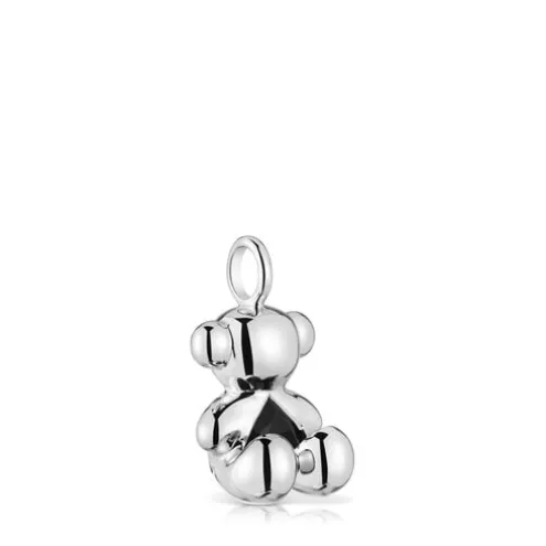Pingente urso médio em prata e ónix Bold Bear