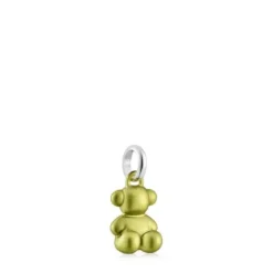 Pingente urso pequeno em aço em cor lima Bold Bear