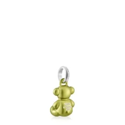 Pingente urso pequeno em aço em cor lima Bold Bear