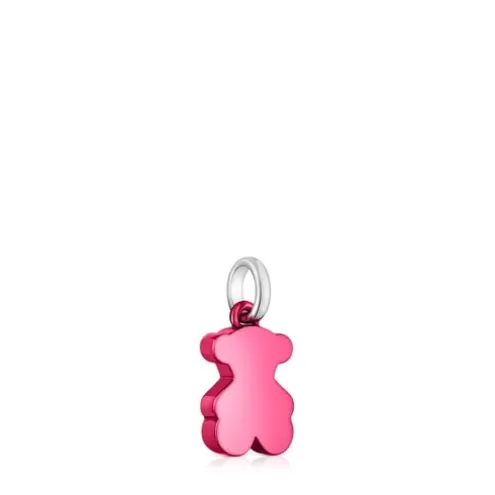 Pingente urso pequeno em aço na cor rosa Sweet Dolls