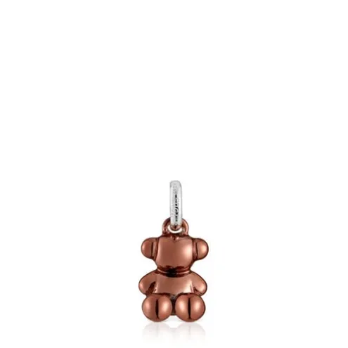 Pingente urso pequeno em aço na cor rosa acobreado Bold Bear