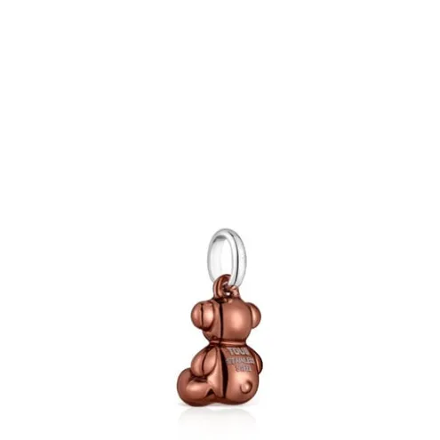 Pingente urso pequeno em aço na cor rosa acobreado Bold Bear