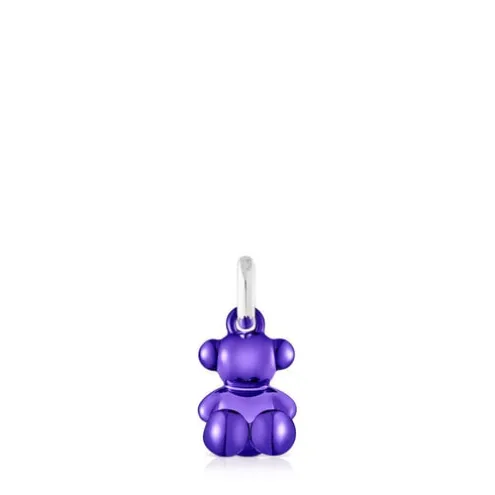 Pingente urso pequeno em aço em cor lilás Bold Bear