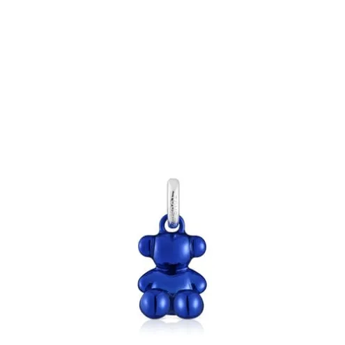 Pingente urso pequeno em aço na cor azul-marinho Bold Bear