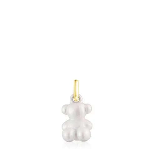 Pingente urso pequeno em aço em cor branco Bold Bear