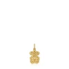 Pingente urso pequeno texturizado em ouro Bold Bear