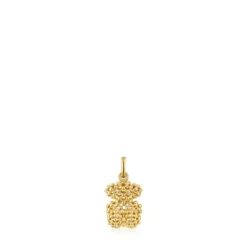 Pingente urso pequeno texturizado em ouro Bold Bear