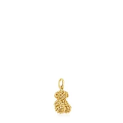 Pingente urso pequeno texturizado em ouro Bold Bear