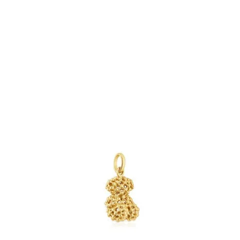 Pingente urso pequeno texturizado em ouro Bold Bear