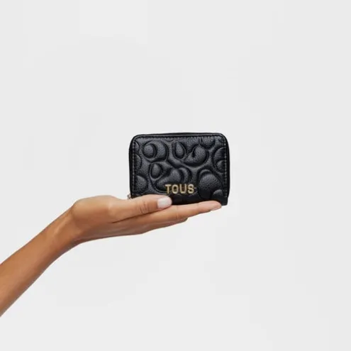 Porta-moedas em pele preta TOUS Greta