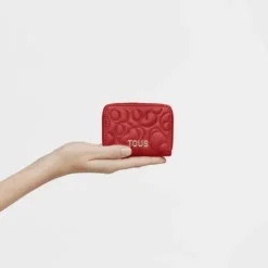 Porta-moedas em pele vermelha TOUS Greta