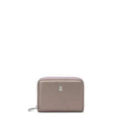 Porta-moedas médio New Dubai Saffiano prateado