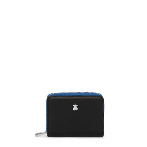 Porta-moedas médio New Dubai preto e azul