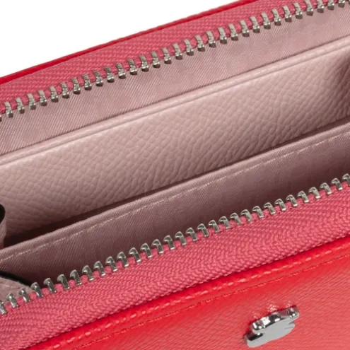 Porta-moedas médio New Dubai Saffiano vermelho