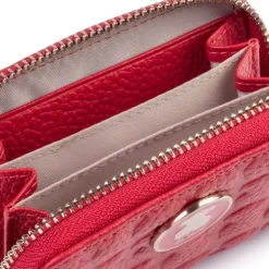 Porta-moedas médio Sherton em Pele vermelha