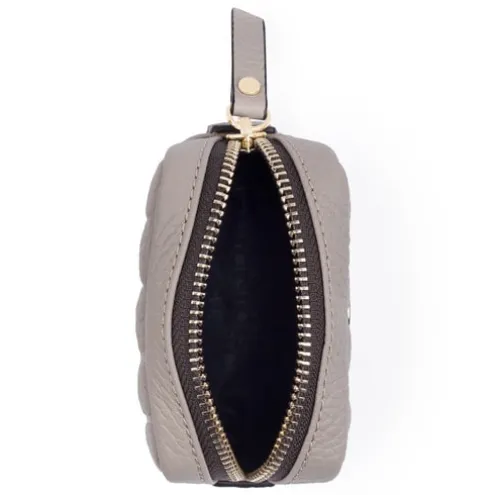 Porta-moedas pequeno Sherton em Pele na cor toupeira
