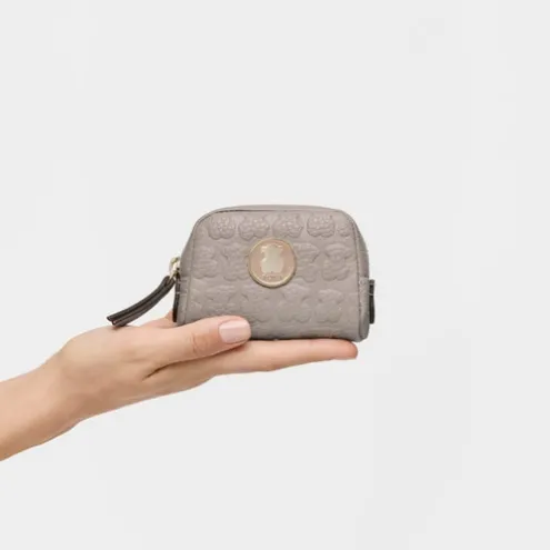 Porta-moedas pequeno Sherton em Pele na cor toupeira