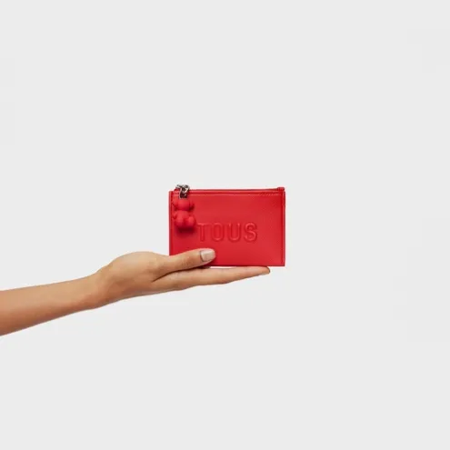 Porta-moedas/porta-cartões vermelho TOUS Brenda