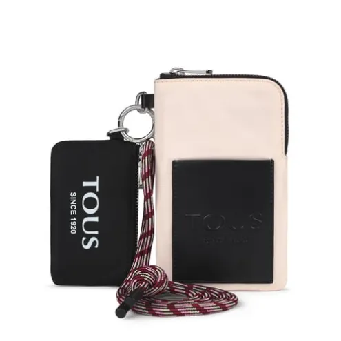 Porta-telemóvel e nécessaire mini Empire Soft nude e preto