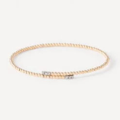 Pulseira aberta em ouro com diamantes TOUS ATELIER