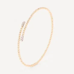 Pulseira aberta em ouro com diamantes TOUS ATELIER