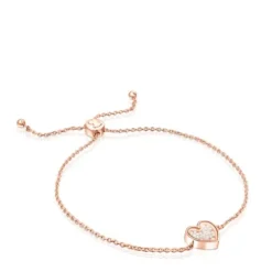 Pulseira Areia em prata vermeil rosa e pérolas