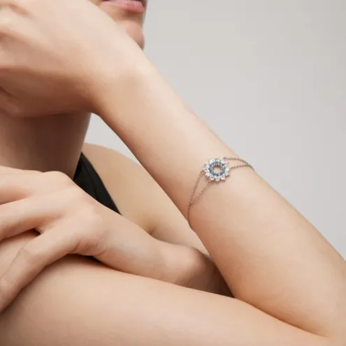 Pulseira ATELIER Mandala em Ouro branco com Topázios