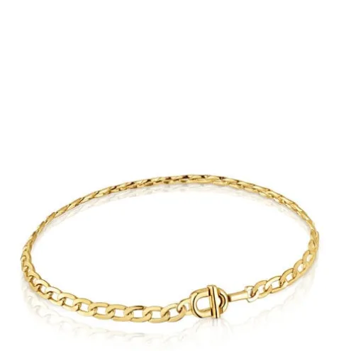 Pulseira barbada com banho de ouro de 18 K sobre prata TOUS MANIFESTO