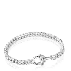 Pulseira barbada grande em prata TOUS MANIFESTO