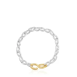 Pulseira Bent em prata e prata vermeil