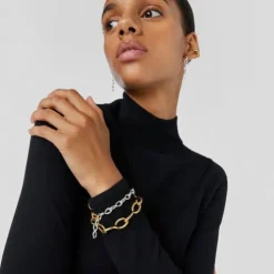 Pulseira Bent em prata e prata vermeil