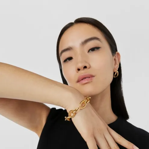 Pulseira Bent em prata vermeil