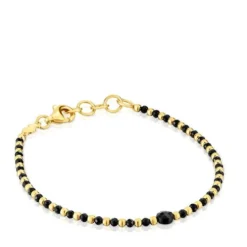 Pulseira bolas banhada a ouro de 18 K sobre prata e espinélio Basic Colors