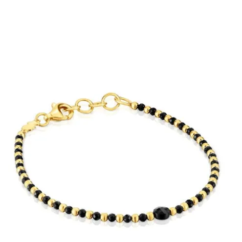 Pulseira bolas banhada a ouro de 18 K sobre prata e espinélio Basic Colors