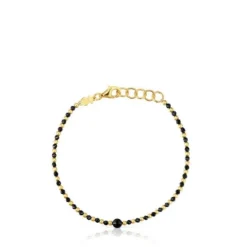 Pulseira bolas banhada a ouro de 18 K sobre prata e espinélio Basic Colors
