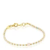 Pulseira bolas banhada a ouro de 18 K sobre prata, berilo e morganita Basic Colors