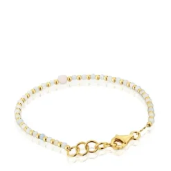 Pulseira bolas banhada a ouro de 18 K sobre prata, berilo e morganita Basic Colors