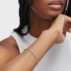 Pulseira bolas banhada a ouro de 18 K sobre prata, berilo e morganita Basic Colors