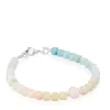 Pulseira bolas quartzo rosa e berilos multicolor Basic Colors