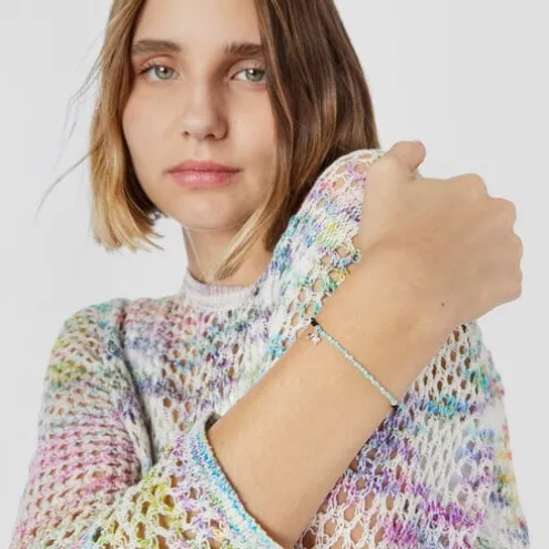 Pulseira Camille em nylon preto com amazonites