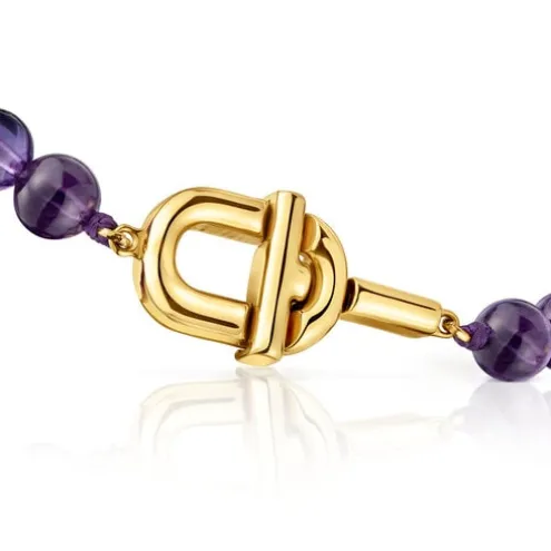 Pulseira com banho de ouro de 18 K sobre prata e ametistas TOUS MANIFESTO