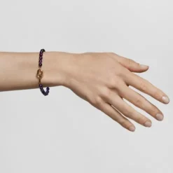 Pulseira com banho de ouro de 18 K sobre prata e ametistas TOUS MANIFESTO