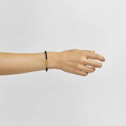 Pulseira com banho de ouro de 18 K sobre prata e ónix TOUS MANIFESTO