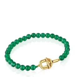 Pulseira com banho de ouro de 18 K sobre prata e calcedónias tratadas TOUS MANIFESTO