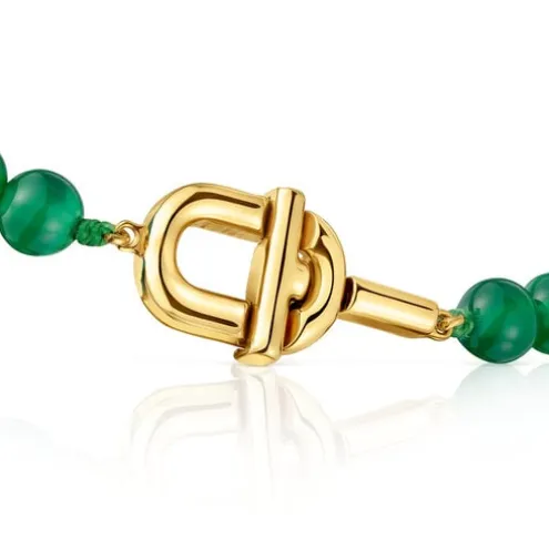 Pulseira com banho de ouro de 18 K sobre prata e calcedónias tratadas TOUS MANIFESTO